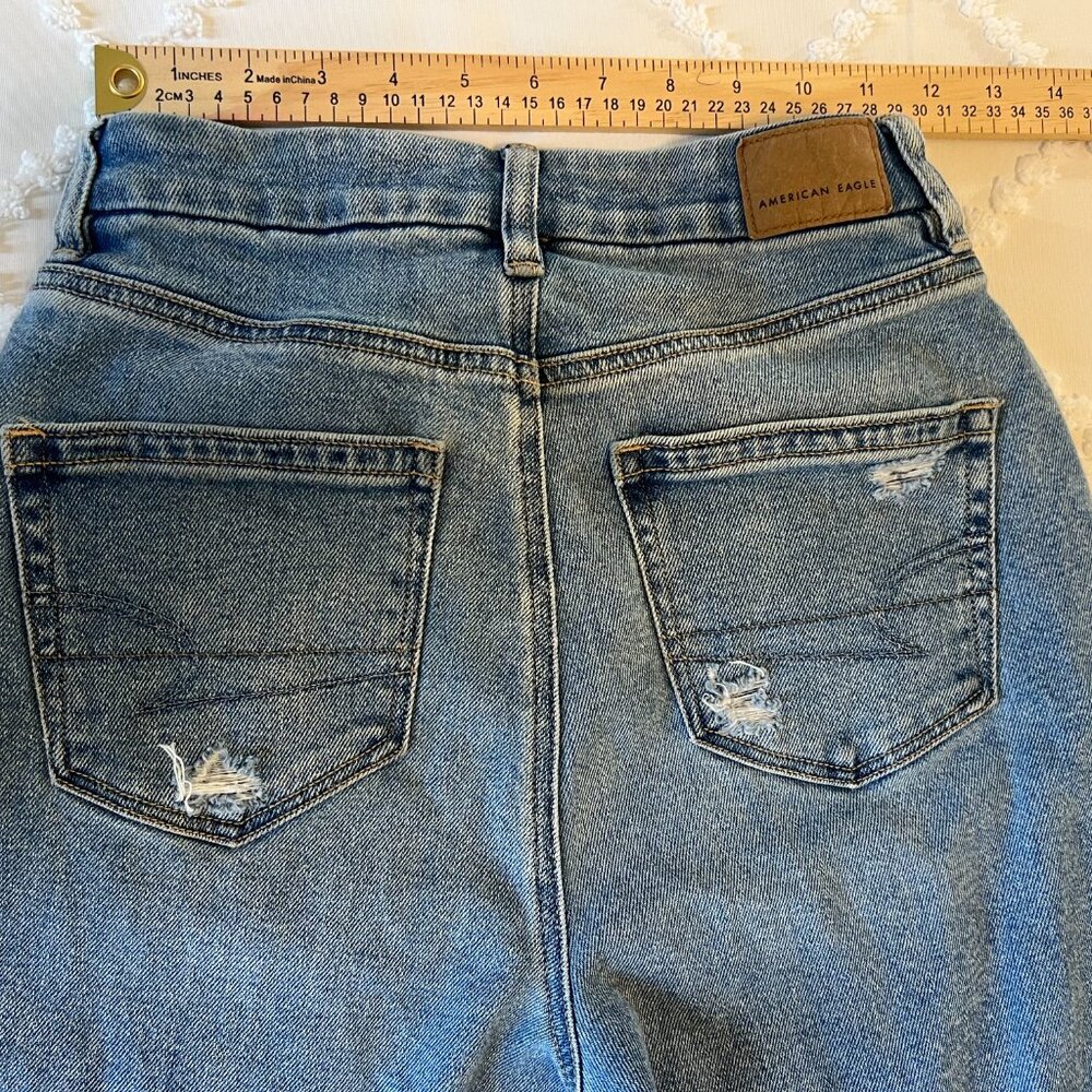 American Eagle Curvy Mom Ripped Stretch Jeans SIZE 0 - Picture 1 of 12
